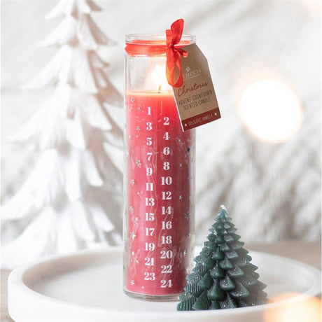 Red Vanilla Advent Tube Candle: 1 - Candles By Gift Moments