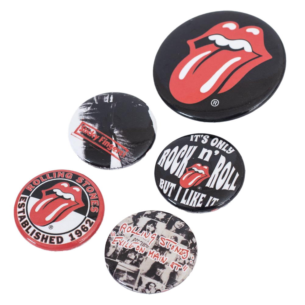 The Rolling Stones Classic Button Badge Set - Shop Badges At Gift Moments - 2