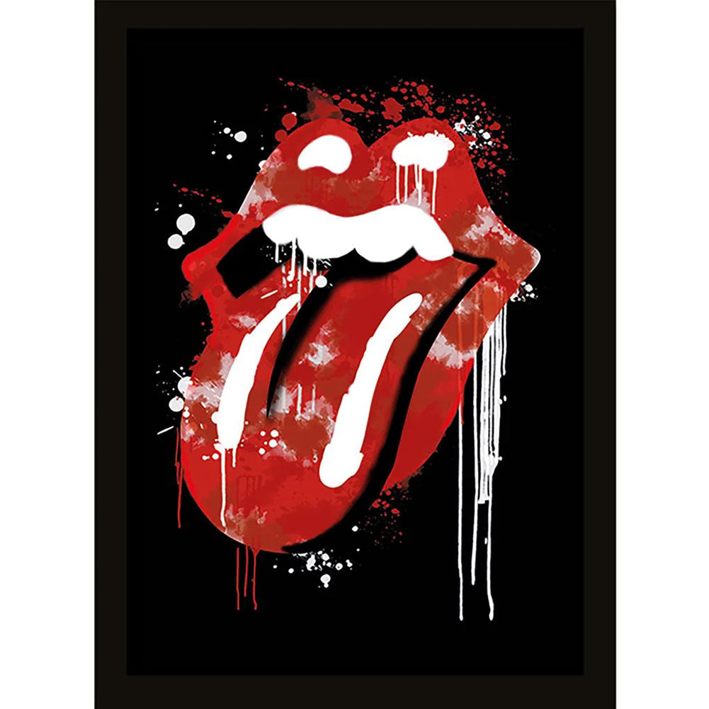 The Rolling Stones Graffiti Lips Picture 16 x 12 - Shop Framed Prints At Gift Moments - 1