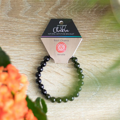 Root Chakra Hematite Gemstone Bracelet: 1 - Bracelets By Gift Moments