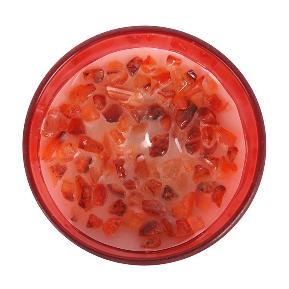 Root Chakra Strawberry Crystal Chip Candle: 2 - Candles By Gift Moments