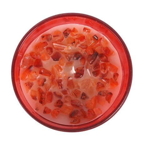 Root Chakra Strawberry Crystal Chip Candle: 2 - Candles By Gift Moments