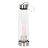 Rose Quartz Purifying Glass Water Bottle: 1 - Water Bottles By Gift Moments