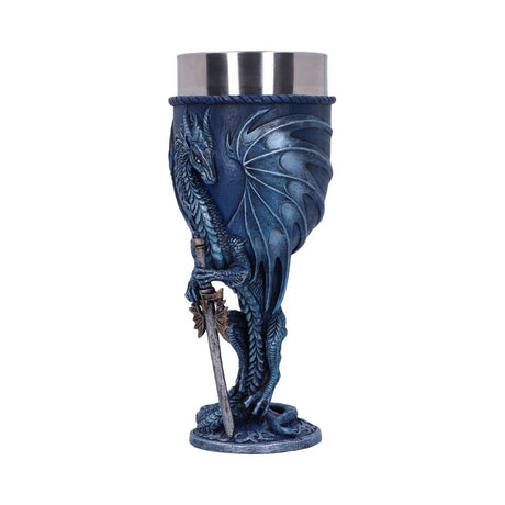 Ruth Thompson Sea Blade Blue Water Dragon Goblet Glass: 3 - Goblets & Chalices By Gift Moments