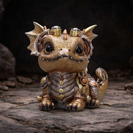 Gearling Gold Steampunk Dragon 15cm - Shop Figurines Medium (15-29cm) At Gift Moments - 1