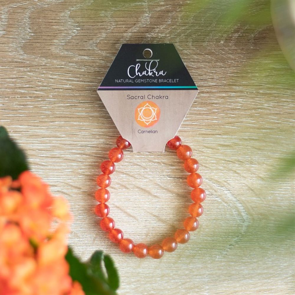 Sacral Chakra Carnelian Gemstone Bracelet: 1 - Bracelets By Gift Moments