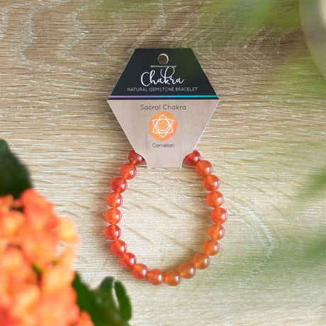 Sacral Chakra Carnelian Gemstone Bracelet: 1 - Bracelets By Gift Moments