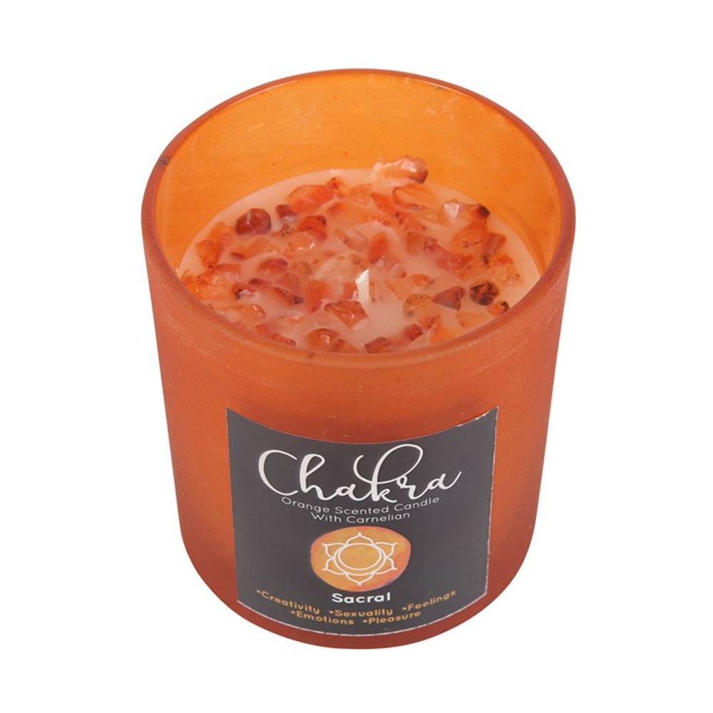 Sacral Chakra Orange Crystal Chip Candle: 1 - Candles By Gift Moments