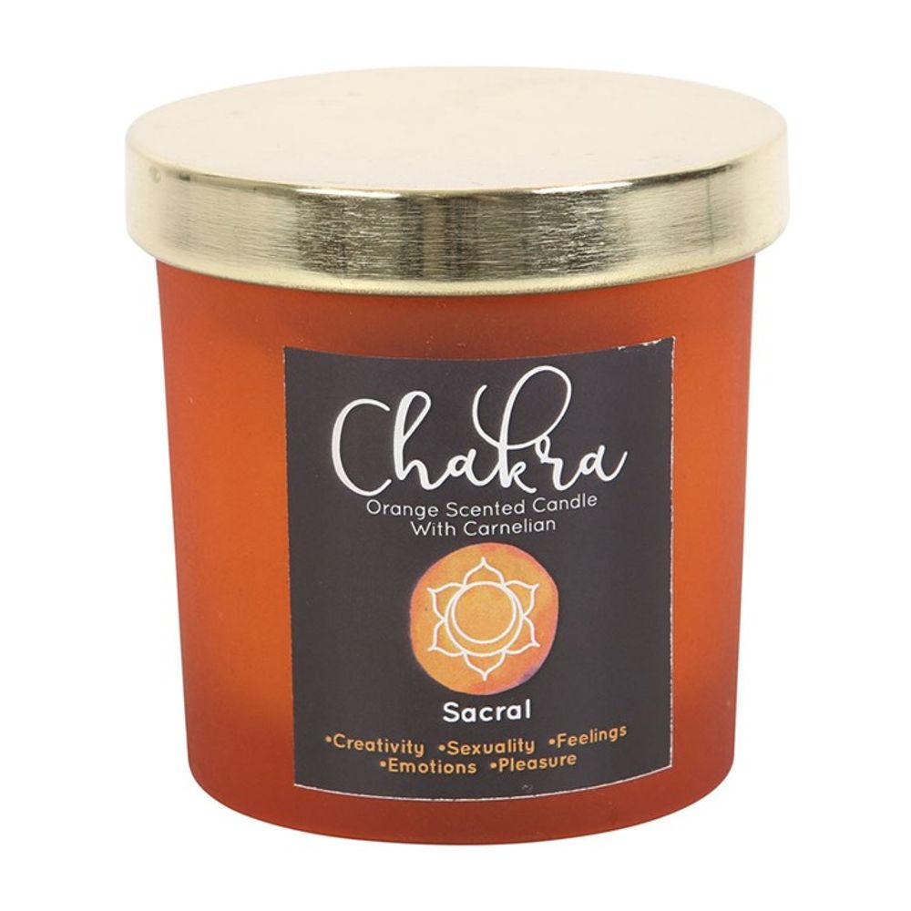 Sacral Chakra Orange Crystal Chip Candle: 3 - Candles By Gift Moments