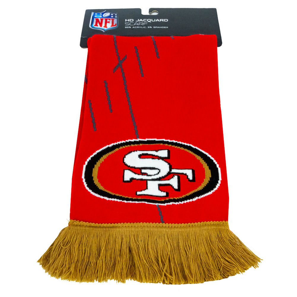 San Francisco 49ers HD Jacquard Knit Scarf: 4 - Scarves By American Sports