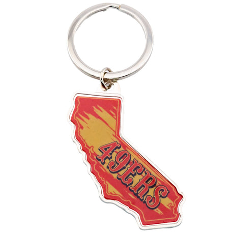 San Francisco 49ers State Shape Keyring: 1 - Keyrings By American Sports