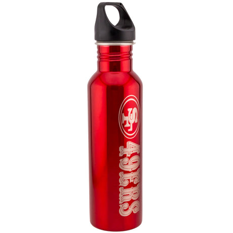 San Francisco 49ers Steel Water Bottle 750ml: 1 - Water Bottles By American Sports
