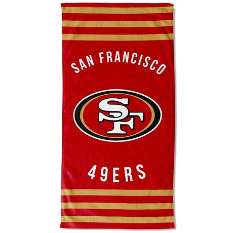 San Francisco 49ers Stripe Beach Towel: 1 - Towels By American Sports