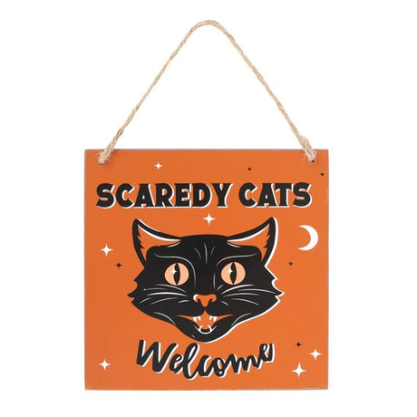 Scaredy Cats Welcome Vintage Hanging Sign: 1 - Signs & Plaques By Gift Moments