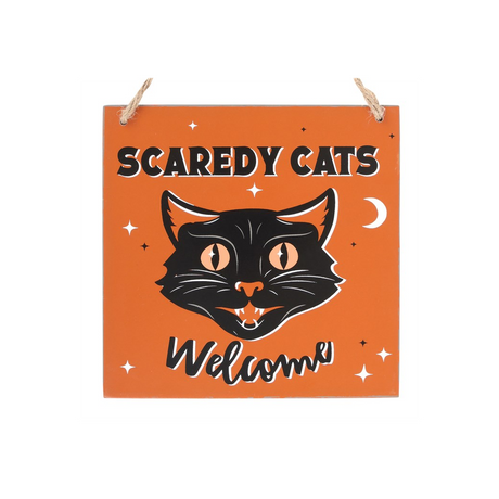 Scaredy Cats Welcome Vintage Hanging Sign: 2 - Signs & Plaques By Gift Moments