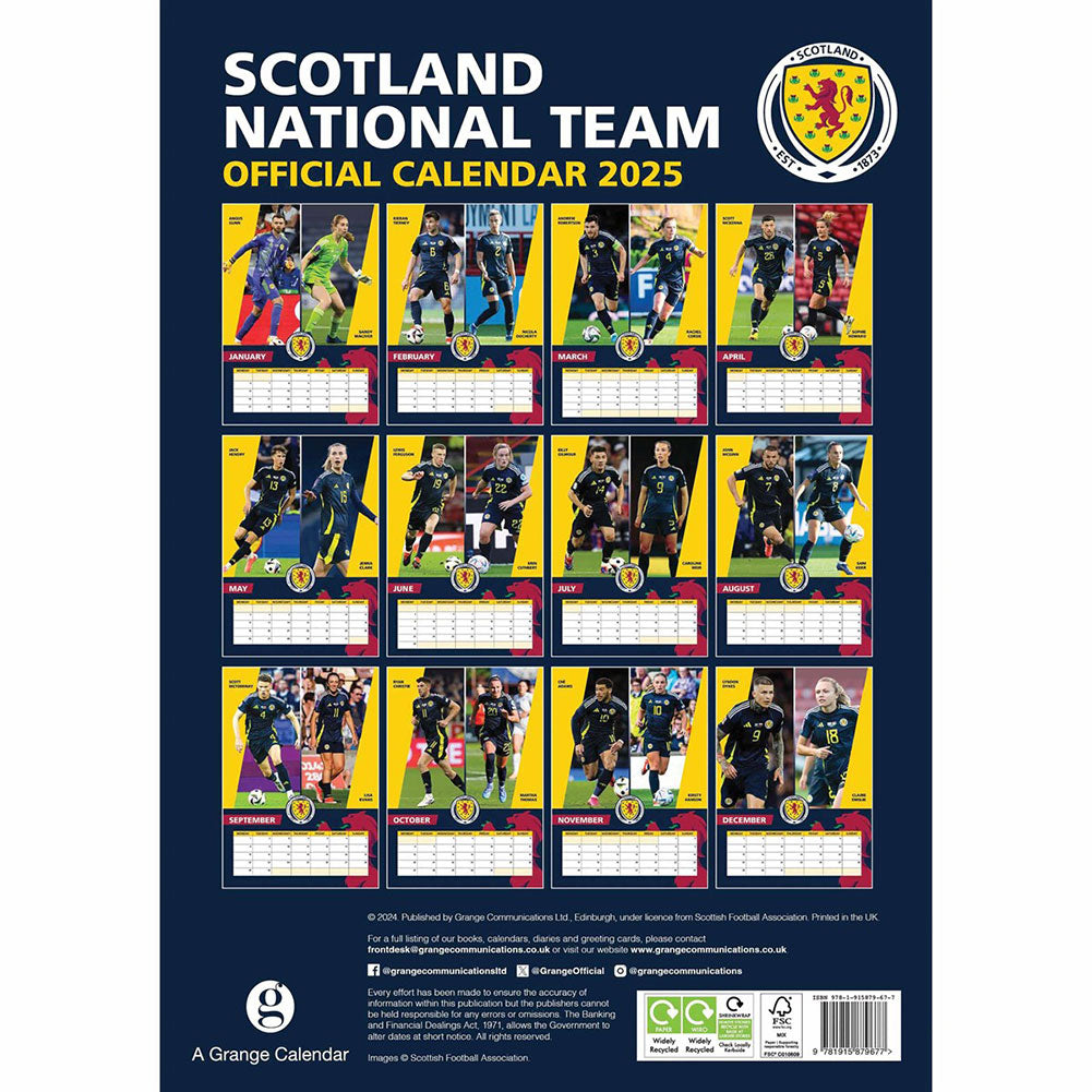 Scottish FA A3 Wall Calendar 2025: 3 - Calendars & Planners By Scotland
