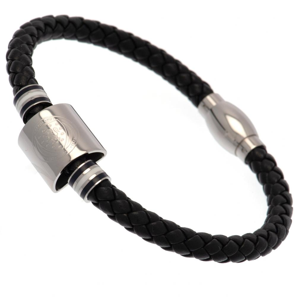 Scottish FA Colour Ring Leather Bracelet - Shop Jewellery At Gift Moments - 1