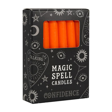 Set of 12 Orange ’Confidence’ Spell Candles: 1 - Candles By Gift Moments