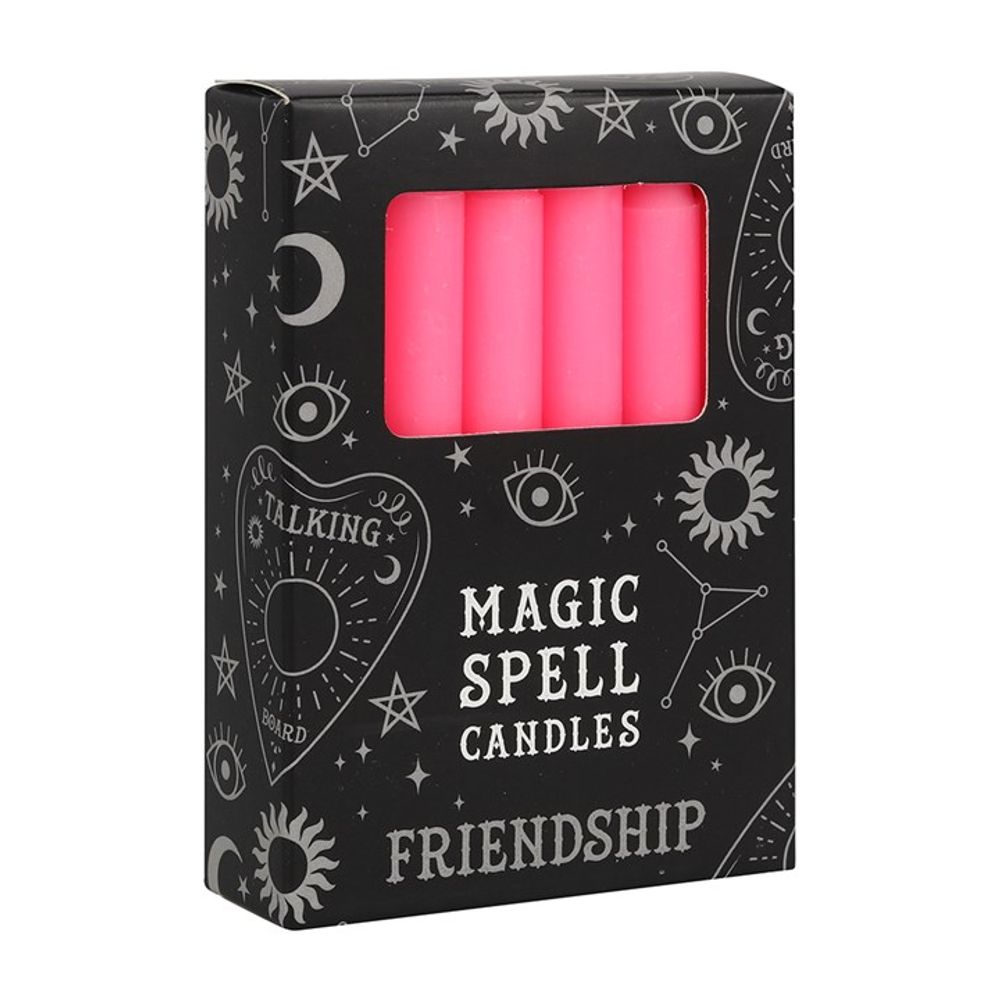 Set of 12 Pink ’Friendship’ Spell Candles: 1 - Candles By Gift Moments