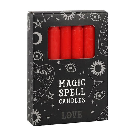Set of 12 Red ’Love’ Spell Candles: 1 - Candles By Gift Moments