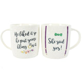 Set of 2 She Said Yes Mugs: 1 - Mugs By Gift Moments