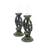Set of 2 Wiccan Pentagram Candlesticks Witch Candle Holders: 3 - Candles & Holders By NN Designs