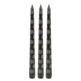 Set of 3 Black Magic Pentagram Taper Candles: 3 - Candles By Gift Moments