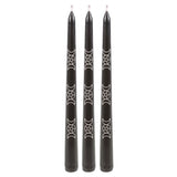 Set of 3 Black Magic Triple Moon Taper Candles: 3 - Candles By Gift Moments