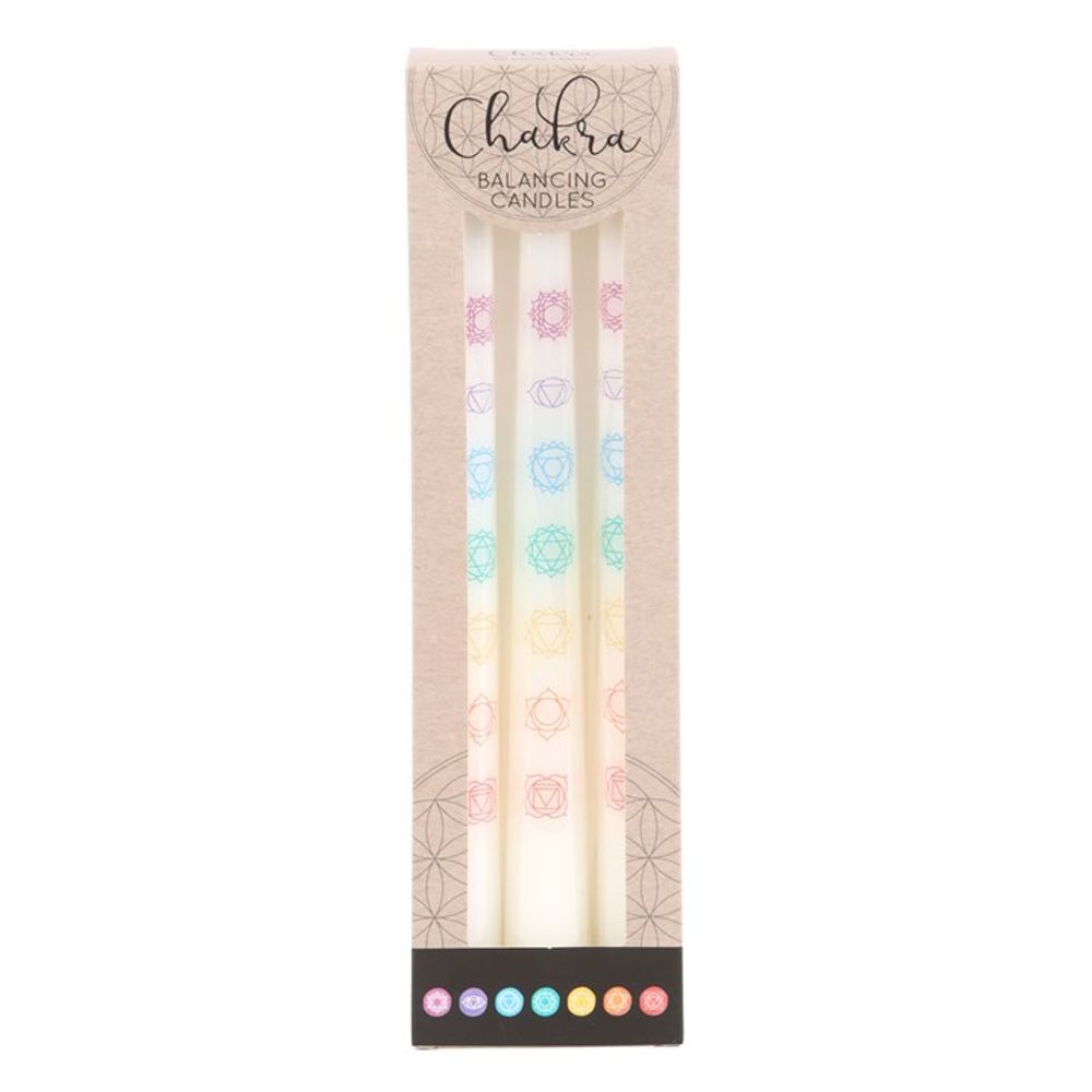 Set of 3 Chakra Balancing Taper Dinner Candles: 2 - Candles By Gift Moments