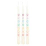 Set of 3 Chakra Balancing Taper Dinner Candles: 3 - Candles By Gift Moments