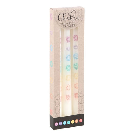 Set of 3 Chakra Balancing Taper Dinner Candles: 1 - Candles By Gift Moments