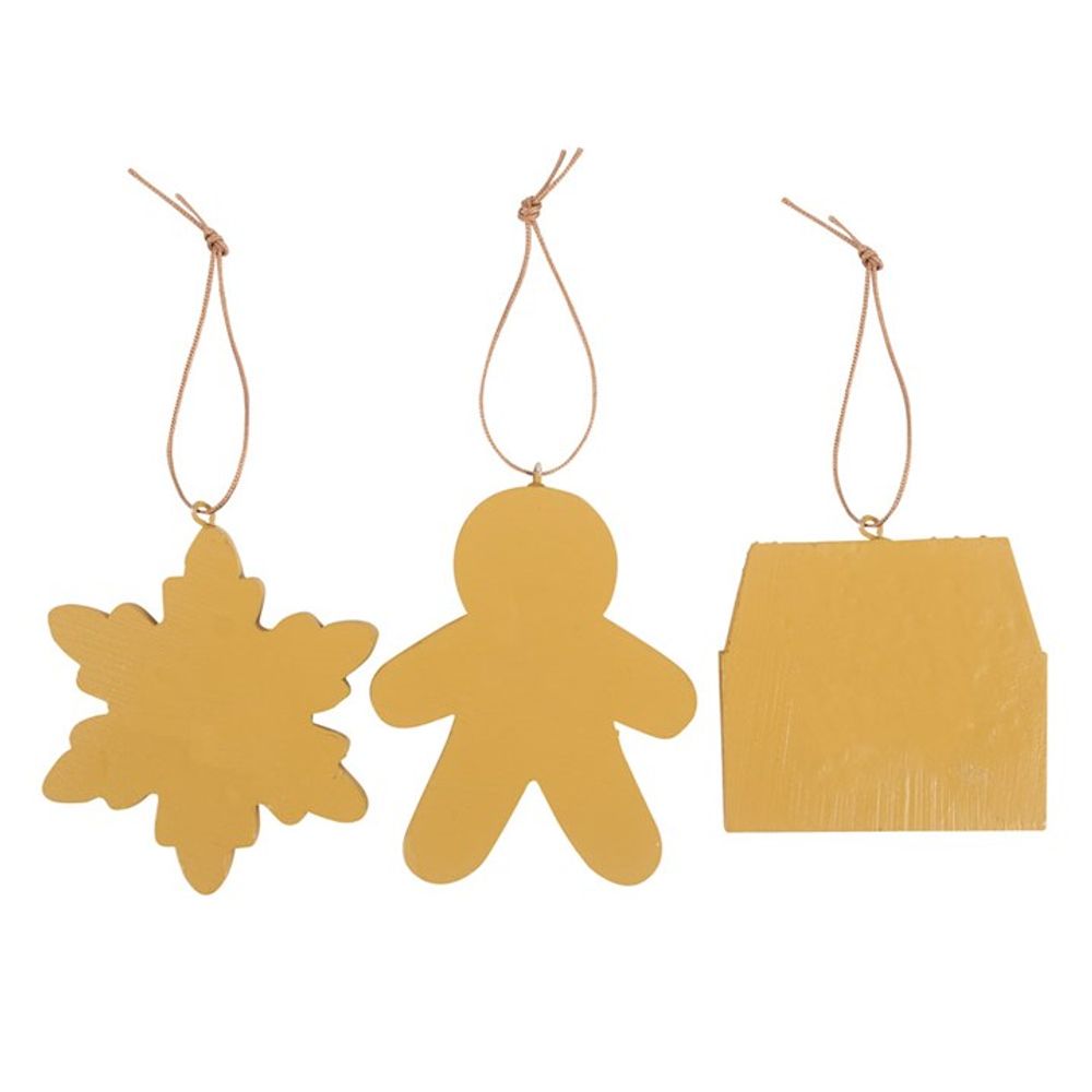 Gingerbread Cookie Hanging Decorations Set of 3: 3 - Christmas Decorations By Gift Moments