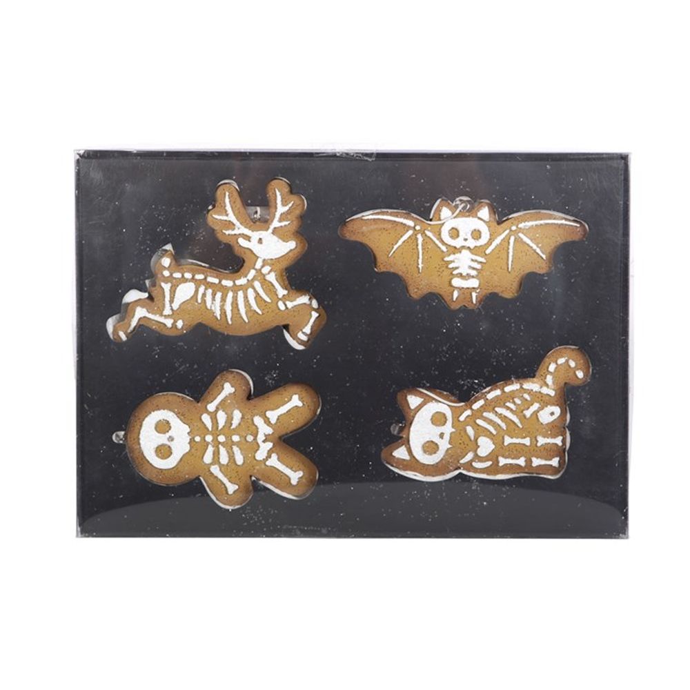 Creepy Skeleton Cookie Ornaments Set of 4: 4 - Christmas Decorations By Gift Moments