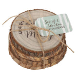 Set of 4 Log Coasters with Fun Text: 4 - Coasters By Gift Moments