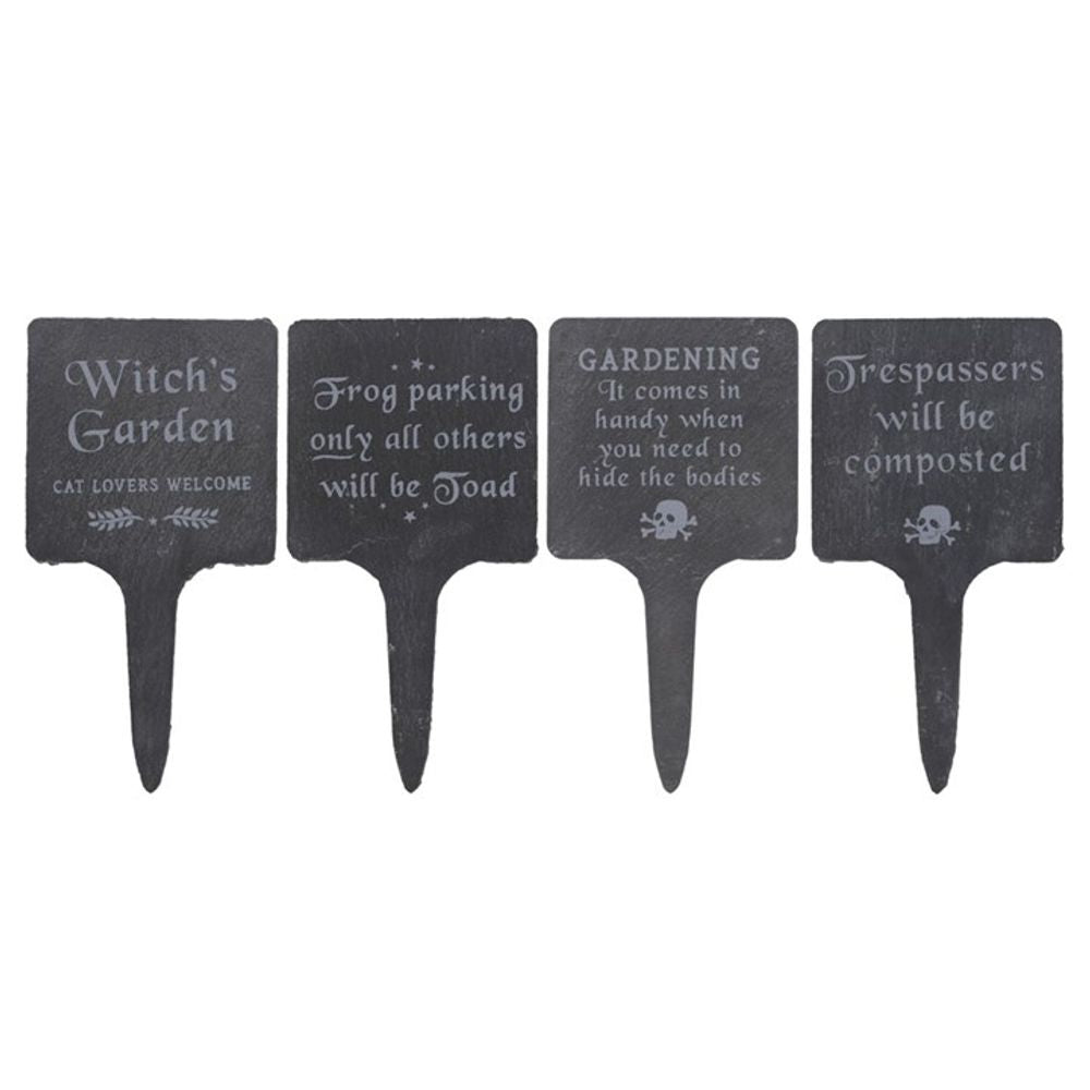 Set of 4 Slate Gothic Garden Signs: 1 - By Gift Moments