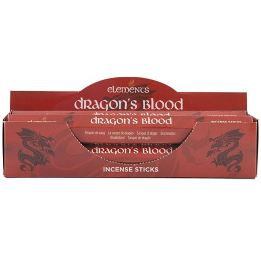 Set of 6 Packets of Elements Dragon’s Blood Incense Sticks: 1 Incense By Gift Moments