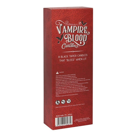 Set of 8 Vampire Blood Taper Candles: 5 - Candles By Gift Moments