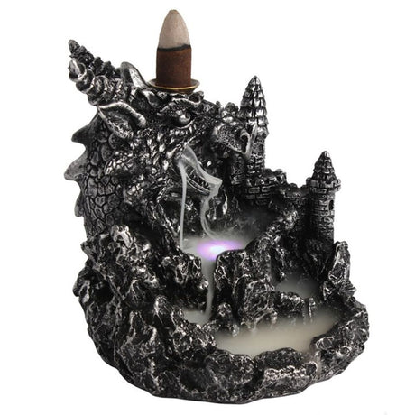 Silver Dragon Backflow Incense Burner With Light: 3 - Incense Holders By Gift Moments