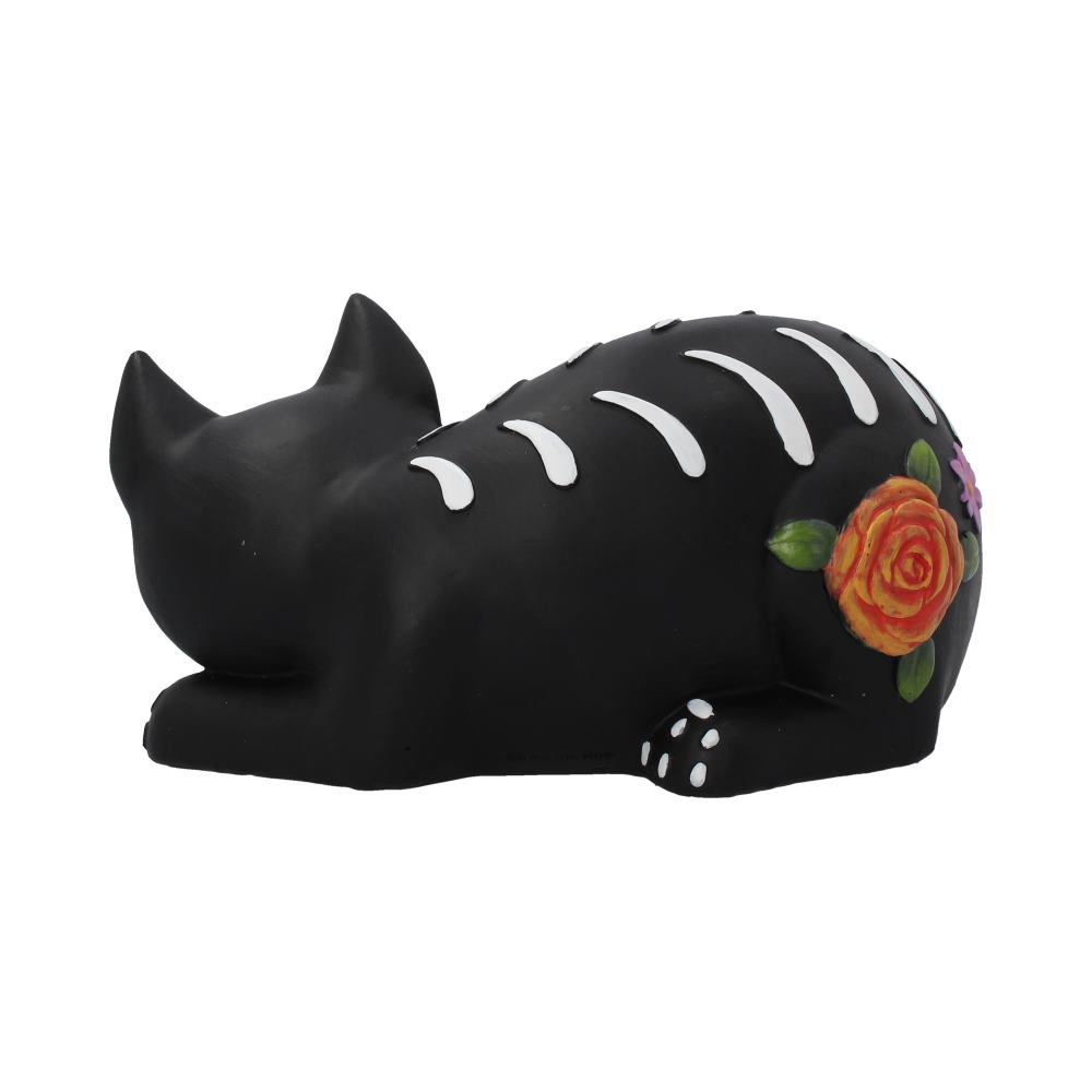 Sleepy Sugar Figurine Mexican Day of the Dead Sugar Skull Cat Ornament: 5 - Figurines Medium (15-29cm) By Gift Moments