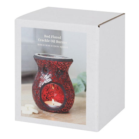 Small Red Crackle Glass Oil Burner: 4 - Oil & Wax Burners By Gift Moments