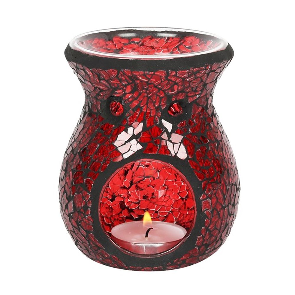 Small Red Crackle Glass Oil Burner: 2 - Oil & Wax Burners By Gift Moments