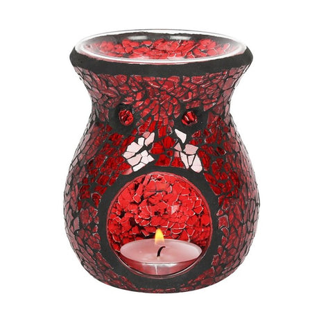 Small Red Crackle Glass Oil Burner: 2 - Oil & Wax Burners By Gift Moments