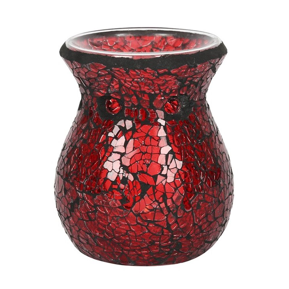 Small Red Crackle Glass Oil Burner: 3 - Oil & Wax Burners By Gift Moments
