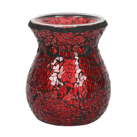 Small Red Crackle Glass Oil Burner: 3 - Oil & Wax Burners By Gift Moments