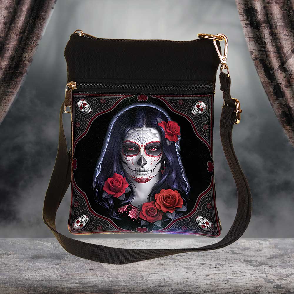 Small Sugar Skull Shoulder Bag by James Ryman: 1 - Bags By James Ryman
