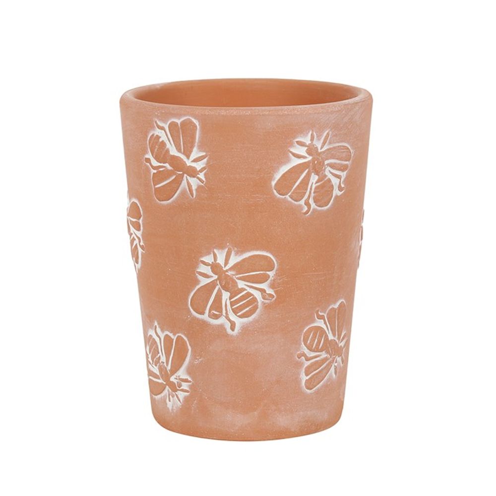 Small Terracotta Bee Pattern Plant Pot: 1 - Pots & Planters By Gift Moments