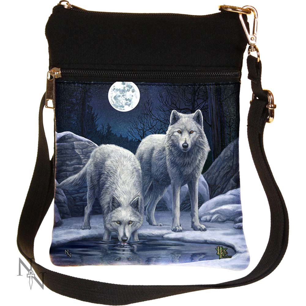 Small Warriors Of Winter Wolf Shoulder Bag by Lisa Parker: 2 - Bags By Lisa Parker