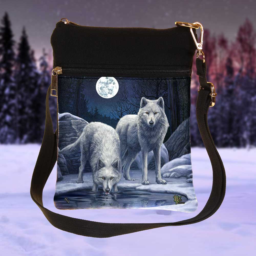 Small Warriors Of Winter Wolf Shoulder Bag by Lisa Parker: 1 - Bags By Lisa Parker