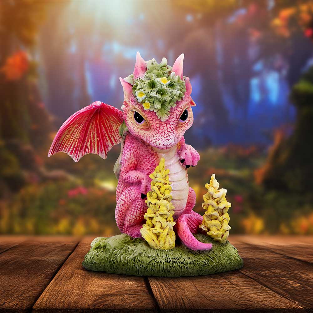 Snapdragon Flower Dragon Figurine: 1 - Figurines Small (Under 15cm) By NN Designs