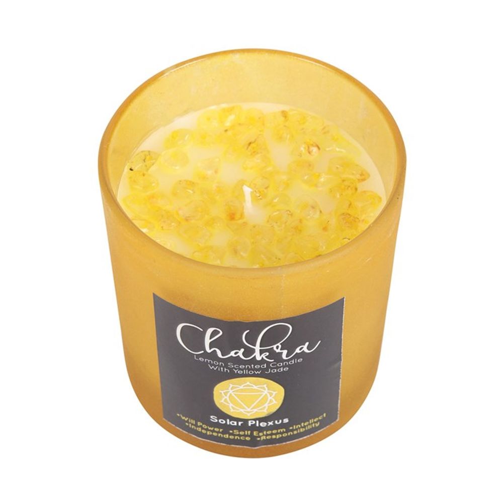 Solar Plexus Chakra Lemon Crystal Chip Candle: 1 - Candles By Gift Moments